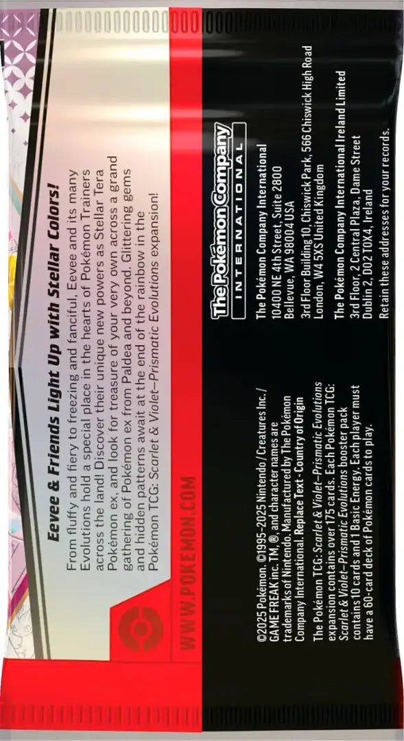 Pokémon TCG: Scarlet & Violet Prismatic Evolutions Elite Trainer Box